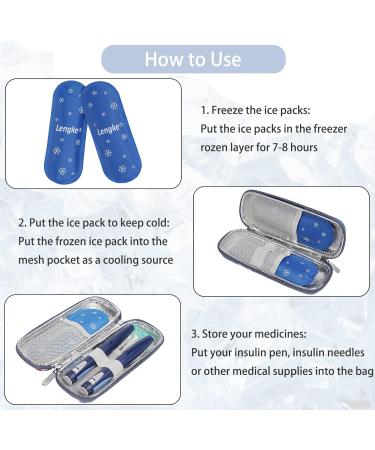 Bomkee Insulin Pen Bag Insulin Cooling Medication Bag for Diabetes with 2 Cooling Packs | Travel Friendly & Stylish - Buy Online on GoSupps.com