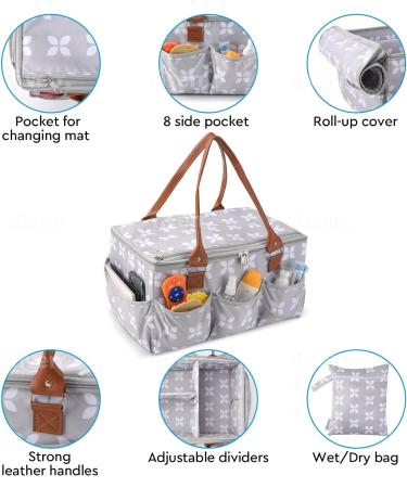 Moteph Extra Large Diaper Caddy with Zip-Top Cover and Changing Mat - Buy Online on GoSupps.com