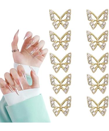 3D Nail Charm - Butterflies Shiny Supplies Char Manicure Jewelry Decorations For Crafts Decorations Clothes Shoes Gold - Buy Online on GoSupps.com