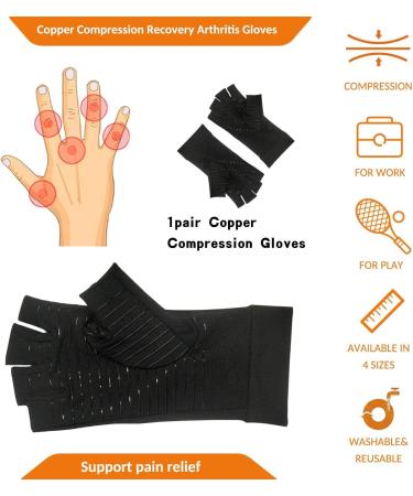 David Copper Compression Arthritis Gloves | Best Copper Infused Fingerless Gloves for Carpal Tunnel Hand Pain & Support Unisex (Small - Buy Online on GoSupps.com