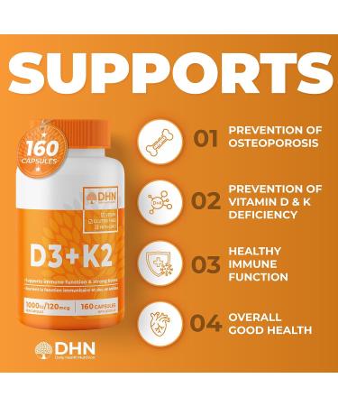 New Max Strength Vegan D3 + K2 | Bonus Size 160 Capsules | Immune Bone & Heart Health Supplement | Essential Vitamins for the Maintenance of Good Health | Canadian Made Quality Assured - Buy Online on GoSupps.com