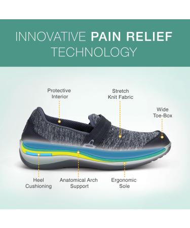 Orthofeet Women's Plantar Fasciitis Shoes - Heel Pain Relief & Arch Support - Quincy 7.5 Wide Gray - Buy Online on GoSupps.com