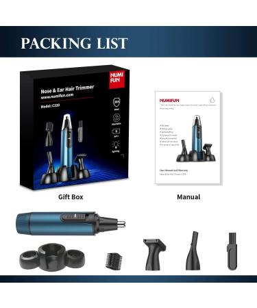 Ear and Nose Hair Trimmer 2022 | USB Rechargeable Professional Nose Trimmer for Men and Women | IPX7 Waterproof Dual Edge Blades | Blue - Buy Online on GoSupps.com