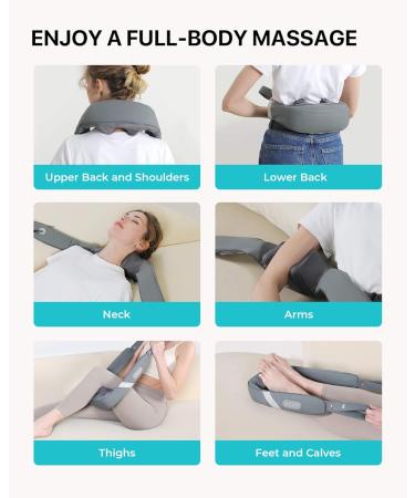 Alljoy Wireless Neck Massager with Heat Function | Shiatsu 3D-Rotating Massage Device for Neck Back & Shoulders | Portable & Adjustable Strap | Perfect Gift in Gray - Buy Online on GoSupps.com