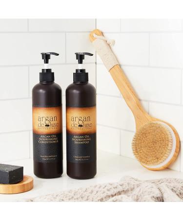 Argan De Luxe 100% Pure Organic Moroccan Argan Oil Shampoo & Conditioner 500ml - Nourishing Mint Formula | Argan Deluxe - Buy Online on GoSupps.com