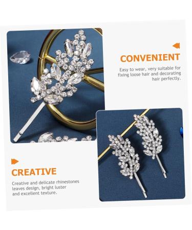 FRCOLOR 5 Pairs Rhinestone Hair Clip Girl Hair Accessories Hair Decorations for Women Rhinestone Bridal Hair Clip Girl Hair Clips Hair Clips for Hair Jewelry Leaf Bride Zinc Alloy - Buy Online on GoSupps.com