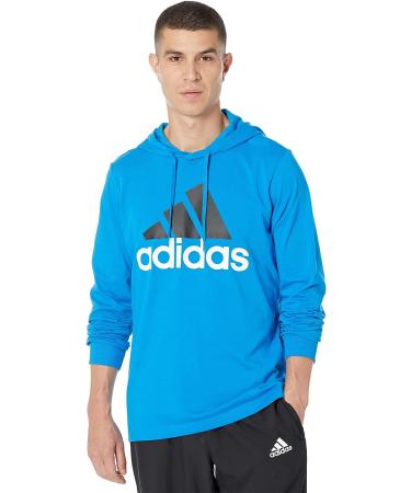 adidas Men's Essentials Logo Hoodie - Small Shock Blue/Black - Buy Online on GoSupps.com
