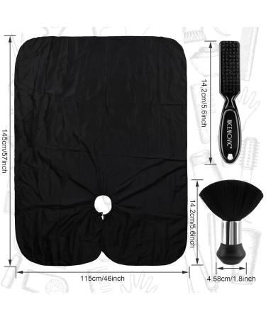 NICEMOVIC Hair Cutting Cape & Accessories - Professional Barber Supplies with Neck Duster & Brush for Salon Styling (Black - Buy Online on GoSupps.com