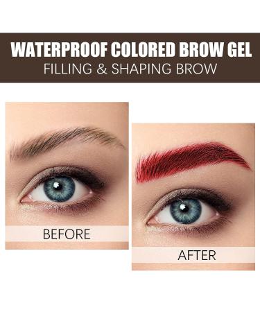 Pozilan Red Waterproof Eyebrow Gel with Brush - Colored Brow Mascara for Long-Lasting, Sweatproof Makeup - Buy Online on GoSupps.com