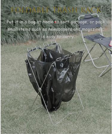 YUNNUO Garbage Bag Holder Outdoor Garbage Bag Holder Large (22.4x12.2 inches) Stainless Steel Portable Garbage Collection Rack for Kitchen Indoor and Outdoor Camping(Large) - Buy Online on GoSupps.com