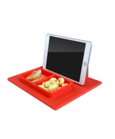 Media Mat - Silicone Food Placemat with Built-in Tablet/Phone/Media Stand for Kids  Toddler  Baby (Coral) Dishwasher Safe  Easy to Clean
