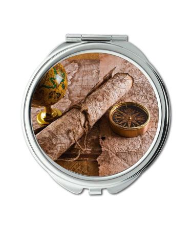 Mirror Compact Mirror Map Wallpaper map my run Pocket Mirror portable mirror