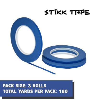 3 Pack 1/4 inch x 60yd STIKK Blue Painters Tape 14 Day Easy Removal Trim Edge Thin Narrow Finishing Masking Tape (.25 in 6MM) 3 Pack Blue - Buy Online on GoSupps.com