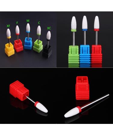 YUEMING 5 pcs Ceramic Nail Drill Bits Set for Manicure Pedicure - Safety Cuticle Cleaner & Gel Remover - Buy Online on GoSupps.com