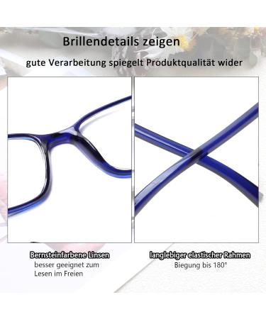 Cojwis 2-Pack Blue Light Blocking Glasses - Anti-Dizzy Spring Hinge Reading Glasses for Men & Women (1 Black 1 Blue 3.00x) - Buy Online on GoSupps.com
