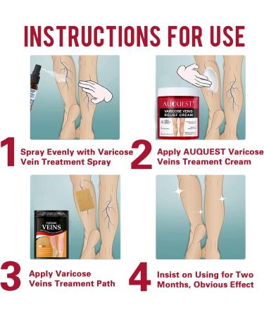 Varicose Vein Relief Cream Set - Auquest Treatment for Legs with Patches - Spider Veins Repair - Buy Online on GoSupps.com