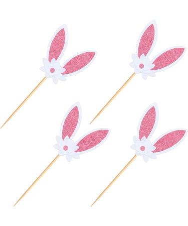 30 PCS Easter Cupcake topper Bunny Cupcake Toppers Easter Egg Cupcake Topper Rabbit Easter Party Cake Topper Decorations (Brown) (Bunny Ear flower) - Buy Online on GoSupps.com