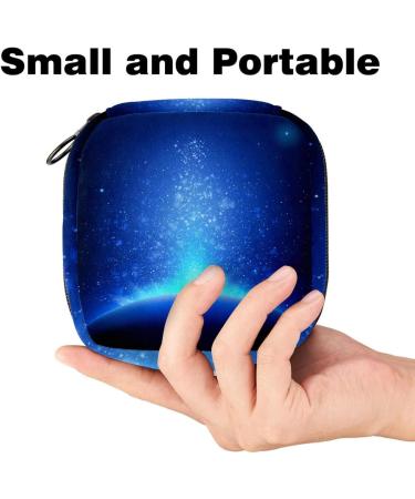 Womens Bandage Organizer with Pocket for Menstrual Cup | Big Capacity Makeup Storage | Butterflies Green Background | Travel Essential 4.7x6.6x6.6 in - Buy Online on GoSupps.com