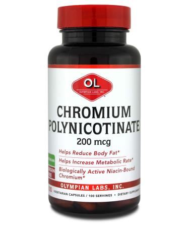 Olympian Labs Chromium Polynicotinate 200mcg - 100 Capsules (100 Servings)
