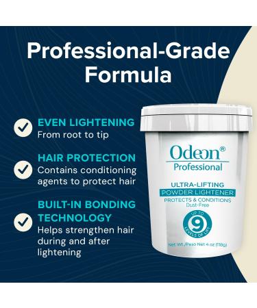 Odeon Professional Ultra-Lifting Powder Lightener | Hair Bleach Powder for Balayage & Highlights | 4oz - Up to 9 Levels - Buy Online on GoSupps.com