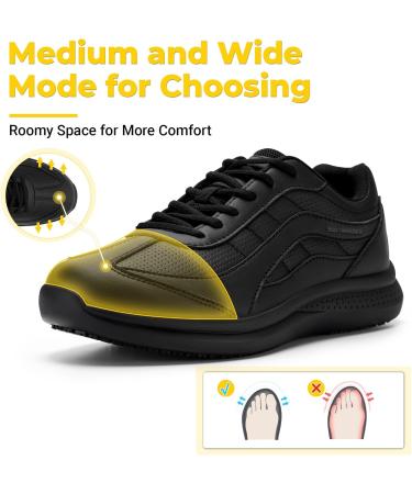 Fitville Men's Wide Non-Slip Waterproof Work & Cooking Shoes - Lightweight Safety Footwear - EU Size 44 - Far Black - Buy Online on GoSupps.com