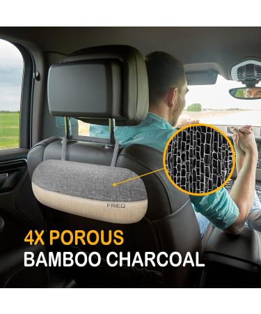 FRiEQ 100% Activated Bamboo Charcoal Air Purifying Bag | Lasts 365+ Days | Fragrance-Free Deodorizer for Car | Absorbs Smoke Smell and Bad Odors - Grey/Beige - Buy Online on GoSupps.com