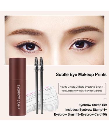 LXZJJM Eyebrow Stamp Stencil Kit Eyebrow Filling Powder Stamp Contains 10 Popular Shapes Brow Stencils and 2 eyebrow brush Easy to Use For Beginners to Nature Brow (02#Natural Brown+03#Dark Brown) 02+03 - Buy Online on GoSupps.com