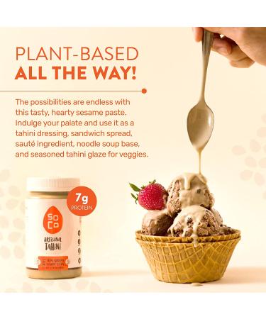 SoCo Artisanal Tahini Paste for Hummus - Plant-Based, Non-GMO, Gluten-Free, Kosher - 2 Pack 13.4oz (380g) - Buy Online on GoSupps.com
