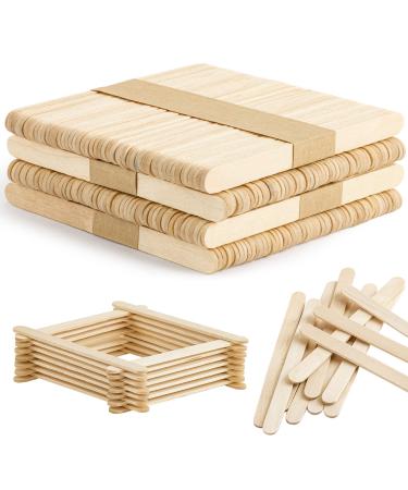 Sukh Popsicle Sticks for-Crafts - 200 PCS Craft Popsicle Sticks 4.5 inch Wooden Multi-Purpose Premium Wood for Waxing Crafting Paddle Ice Cream Stirring Plant Labels DIY Art Projects Craft Stick Log Color*200