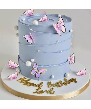 66 Pack Purple Gold Butterfly Cupcake Toppers for Wedding & Birthday Party Decor - Buy Online on GoSupps.com