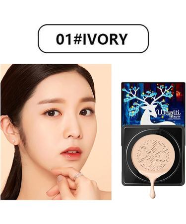 Mushroom Head Air Cushion CC Cream Moisturizing Concealer BB Cream with Foundation Brush Face Foundation Makeup Full Coverage Pores (Natural Color) - Buy Online on GoSupps.com