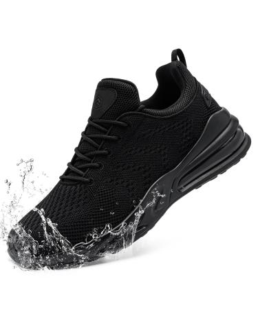 Larnmers waterproof shoes running shoes men sports shoes cooking shoes slide -resistant sneakers fashion outdoor casual shoes fitness 44 EU black black