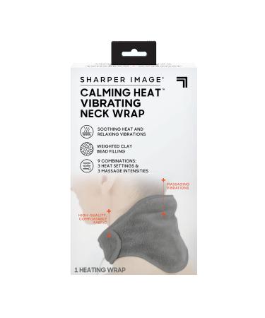 Calming Heat Neck Wrap by Sharper Image Personal Electric Neck Heating Pad with Vibrations, 3 Heat & 3 Vibration Settings- 9 Relaxing Combinations Neck Wrap- 9 Combos