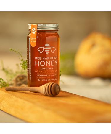 Bee Harmony Orange Blossom Honey 12oz - Pure American Raw Honey - Buy Online on GoSupps.com