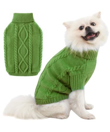Dog sweater turtleneck classic pet knitting sweater warm sweet puppy sweater winter dog clothing Small medium -sized French bulldog chihuahua green xxl xxl green