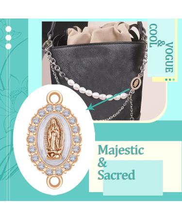 36Pcs Alloy Enamel Virgin Mary Charms with Rhinestones - DIY Jewelry Making Charms for Bracelet Pendant - Mixed White Rhinestones - Buy Online on GoSupps.com