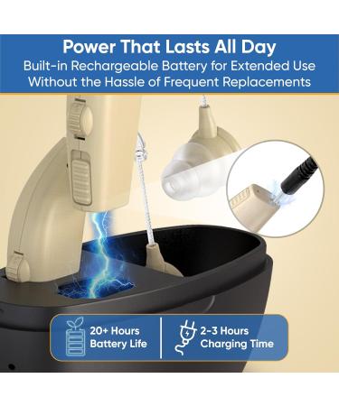 Hearing Aids - 2X Rechargeable Behind-the-Ear (BTE) Discreet & Comfortable Fit Long Battery Life Noise Reduction Technology Skin Tone - Buy Online on GoSupps.com