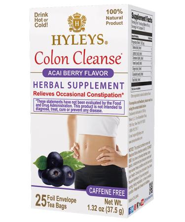HYLEYS Tea Wellness Colon Cleanse Acai Berry  25 Tea Bags  1 Pack Acai Berry 25 Count (Pack of 1)