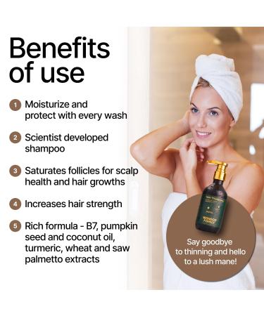 Biotin Shampoo for Hair Growth & Thickness | DHT Blocker with Saw Palmetto & Turmeric | Revitalize Thinning Hair for Men & Women - Buy Online on GoSupps.com