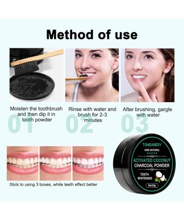 Activated Charcoal Teeth Whitening Set | Natural Coconut Coal Tooth Powder for Effective Teeth Whitening - Buy Online on GoSupps.com