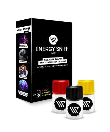 WP Energy Sniff |Booster |Energy snuff powder |3 pack |Mix |Made in Austria |2 grams |Over 40 sniffs |Increase your focus |Menthol kola lemon 6g (3 pieces)