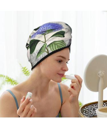 Vintage Flower Microfiber Hair Towel | Super Absorbent Quick-Dry Cap for Long Curly & Thick Hair - Soft Coral Velvet for Women - Buy Online on GoSupps.com