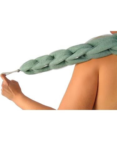 HOME-X Green Long Stretch Braided Bath Sponge Exfoliating Loofah Set - 2 Pcs-11 - Buy Online on GoSupps.com