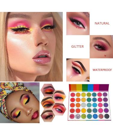 Makeup Palettes 35 Colors Eye Shadow Palette - Matte and Shimmers Makeup Palette Blendable Waterproof Eye Shadow No Flaking Little Fall - Buy Online on GoSupps.com