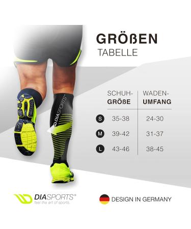 Diasports Runstars Compression Socks for Sports & Running | Premium Compression for Marathon & Triathlon - Unisex Black M - Buy Online on GoSupps.com