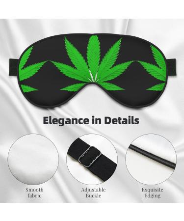 SSIMOO Green Leaf Print Ultra-Soft Light-Blocking Eye Mask for Optimal Comfort & Restful Sleep - International Shipping Available - Buy Online on GoSupps.com