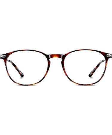 Nooz Optics Blue Light Filter Glasses for Men & Women - Oval Alba Collection - Tortoise - Perfect for Screens Gaming & TV - Buy Online on GoSupps.com