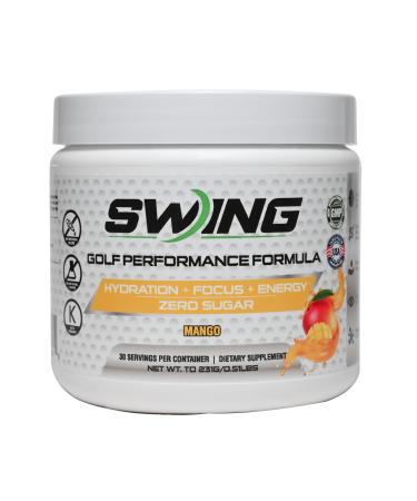 Swing Energy Performance Drink | Pre-Workout | 180mg Natural Caffeine | Great Taste | Mango Flavor | Vitamins & Minerals | Joint Health | Hydration | Focus & Energy Coconut Mango