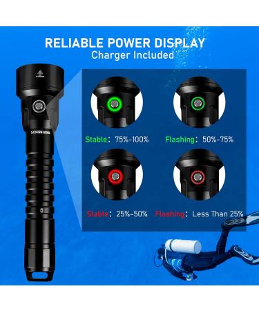 Sofirn SD09L Diving Torch 6800 Lumen LED Torch Extremely Bright Diving Torch 100 m Underwater LED with 3 x SST40 IPX8 Professional Waterproof with Class A++ Rechargeable Batteries Energy - Sd09l Kit - Buy Online on GoSupps.com