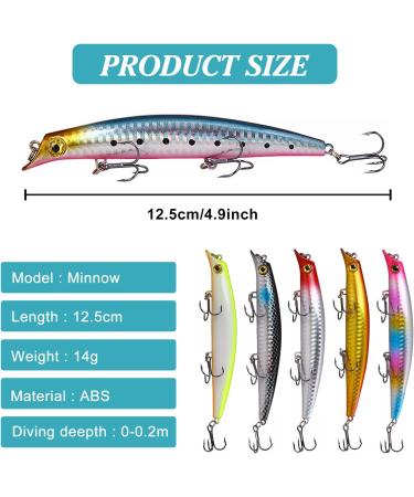 6-Piece Turn Signal Set | Angel Kader 12.5cm Fishing Artificial Bait | Premium Hard Bait Plugs & Spinner with Triple Hooks for Anglers - Buy Online on GoSupps.com